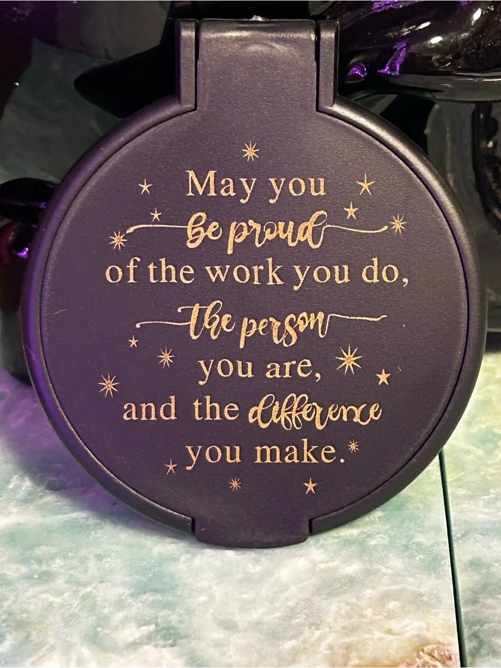 Inspirational Round compact - Gold Script